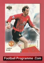 Manchester United Laurent Blanc Autographed Signed Football Card Man Utd