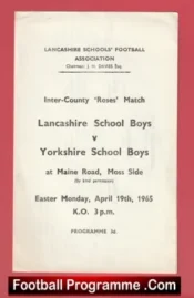 Lancashire Boys v Yorkshire Boys 1965 – Schoolboys at Manchester City