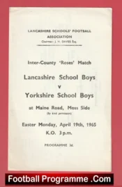 Lancashire Boys v Yorkshire Boys 1965 – Schoolboys at Manchester City