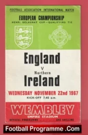 England v Northern Ireland 1967 – George Best + Bobby Charlton