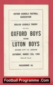 Oxford Boys v Luton Boys 1966 – School Boys Semi Final