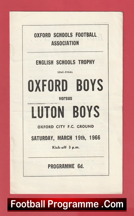Oxford Boys v Luton Boys 1966 - School Boys Semi Final - Image 2