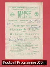 Plymouth Argyle v Bristol Rovers 1955 – Signed Autographed