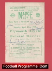 Plymouth Argyle v Bristol Rovers 1955 – Signed Autographed