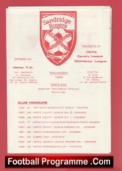 Sandridge Rovers v London Colney 1985 – Herts