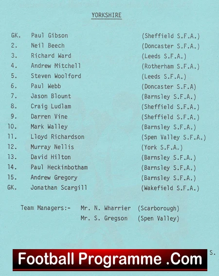 Yorkshire v North Of England 1991 - Schoolboys Huddersfield - Image 3