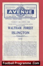 Waltham Forest v Islington 1968 – Semi Final Walthamstow Avenue