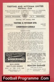 Tooting Mitcham United v Corinthian Casuals 1960 – Amateur Cup Replay