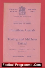 Tooting Mitcham United v Corinthian Casuals 1960 – Senior Cup Semi Final