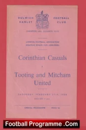 Tooting Mitcham United v Corinthian Casuals 1960 – Senior Cup Semi Final