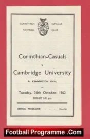 Corinthian Casuals v Cambridge University 1962 – Kennington Oval