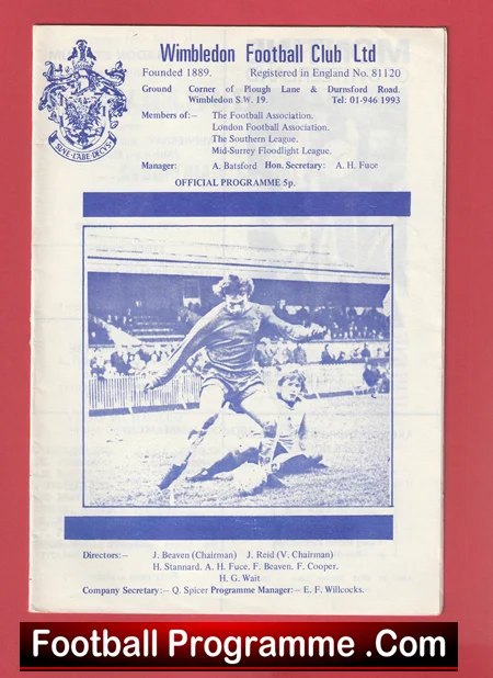 Wimbledon v Corinthian Casuals 1974 - London Senior Cup - Image 2