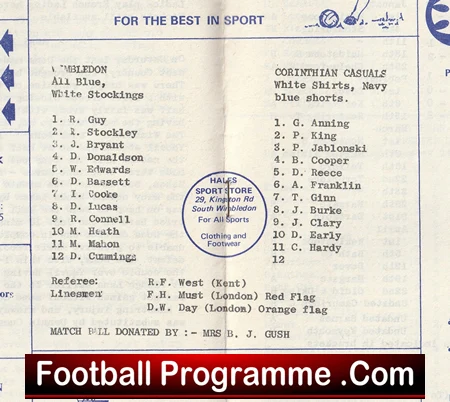 Wimbledon v Corinthian Casuals 1974 - London Senior Cup - Image 3