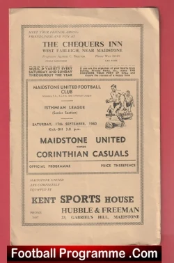 Maidstone United v Corinthian Casuals 1960