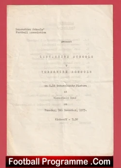 Lancashire v Yorkshire 1975 - Schoolboys Bloomfield Road Blackpool