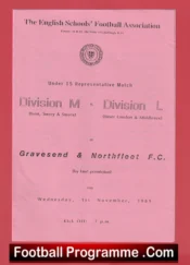 Division M v Division L 1989 – Schoolboys Gravesend Northfleet