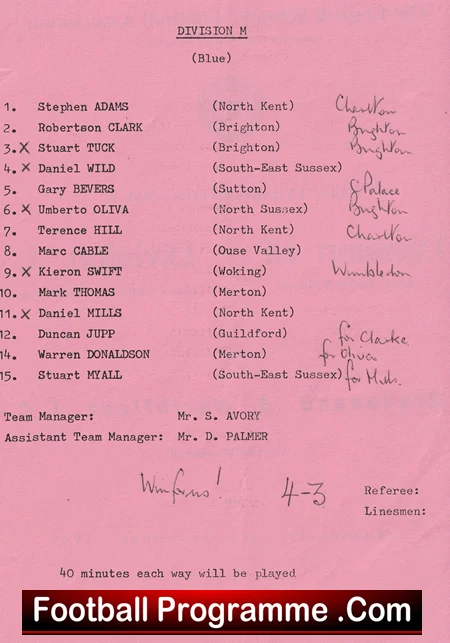 Division M v Division L 1989 - Schoolboys Gravesend Northfleet - Image 3