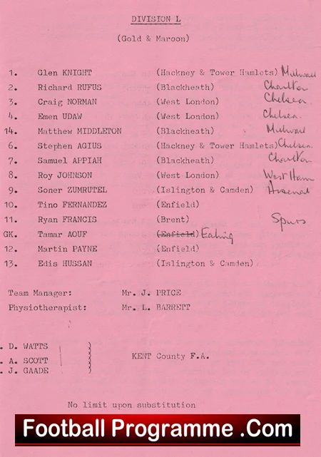 Division M v Division L 1989 - Schoolboys Gravesend Northfleet - Image 4