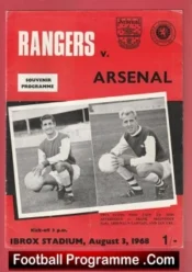 Glasgow Rangers v Arsenal 1968 – Ibrox Scotland