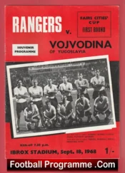 Glasgow Rangers v Vojvodina 1968 – Fairs Cup