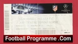 Atletico Madrid v Chelsea 2014 - Football Ticket - football memorabilia