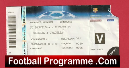 Barcelona v Chelsea 2009 - Football Ticket - Image 2