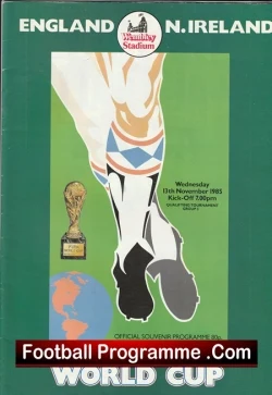 England v Northern Ireland 1985 - World Cup - football programme