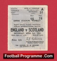 England v Scotland 1954 – Football Match Ticket Wembley