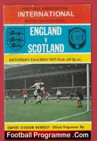 England v Scotland 1971 – Wembley + Community song sheet