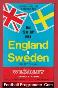 England v Sweden 1968 – Alex Stepney Colin Bell debut