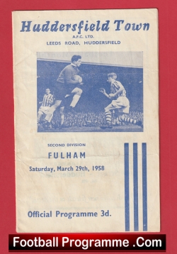 Huddersfield Town v Fulham 1958 - Denis Law - football programme