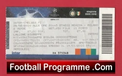 Inter Milan v Chelsea 2010 - Football Ticket - football memorabilia