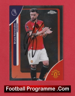 Manchester United Bruno Fernandes Autograph Signed Football Card Man Utd - football programme