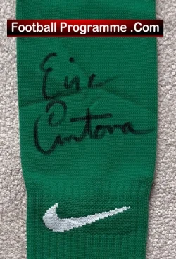 Manchester United Eric Cantona Signed Football Sock - football programme