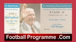 Manchester United Matt Busby Memorial Service Old Trafford Ticket 1994 - football memorabilia