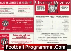 Manchester United v Blackburn Rovers 1998 - Man Utd Treble Season Reserves - football programme