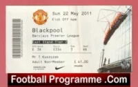 Manchester United v Blackpool 2011 – Football Ticket