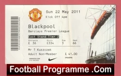 Manchester United v Blackpool 2011 - Football Ticket - football memorabilia