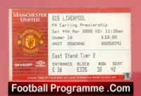 Manchester United v Liverpool 2000 – Match Ticket