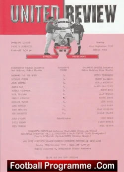 Manchester United v Tranmere Rovers 1997 - Reserves Nevland + May - football programme