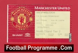 Manchester United v Wimbledon 1998 - Ticket Treble Season - football memorabilia