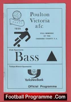 Poulton Victoria v Nelson 1986 - Challenge Vase - football programme