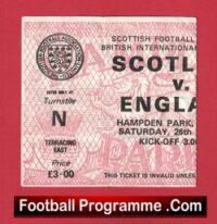Scotland v England 1984 – Ticket Gary Lineker Debut