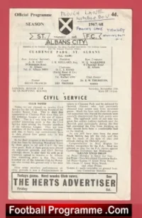 St Albans City v Civil Service 1967 – Football Programme
