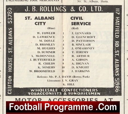 St Albans City v Civil Service 1967 - Football Programme - Image 3