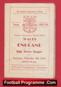 Wales v England 1957 – Amateur International at Bangor