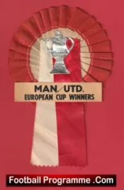 Manchester United Football Rosette Man Utd European Cup Winners 1968