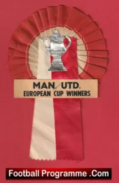 Manchester United Football Rosette Man Utd European Cup Winners 1968