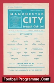 Manchester City v Preston North End 1961 – Reserves Match