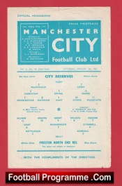 Manchester City v Preston North End 1961 – Reserves Match